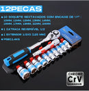 Jogo de Soquetes 12 Peças 10 a 22mm em Aço Cromo Vanádio – Neverdie Store