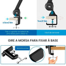 Braço Articulado Profissional para Microfone de Mesa – Ajustável para Podcast e Gravação
