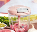 Mini Processador Manual de Alimentos 900ml com 5 Lâminas