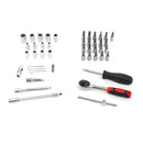 Kit de Ferramentas 46 Peças com Chave Catraca + Lanterna Tática LED Recarregável 5 em 1