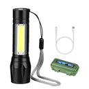 Mini Lanterna Militar Tática LED Forte com Zoom Ajustável e Recarga USB – Envio Imediato para Todo Brasil! 🇧🇷