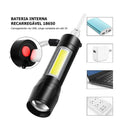 Mini Lanterna Militar Tática LED Forte com Zoom Ajustável e Recarga USB – Envio Imediato para Todo Brasil! 🇧🇷