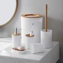 Kit Completo para Banheiro 6 Peças com Detalhes em Bambu – Organização e Elegância