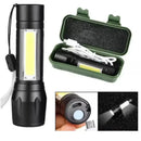 Mini Lanterna Militar Tática LED Forte com Zoom Ajustável e Recarga USB – Envio Imediato para Todo Brasil! 🇧🇷