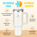 O Copo Térmico Portátil ROMANTIC CROWN 1200ml Inox com Tampa e Canudo