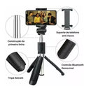 Mini Tripé Bastão Selfie Bluetooth 360° 3 em 1 para Celular