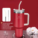O Copo Térmico Portátil ROMANTIC CROWN 1200ml Inox com Tampa e Canudo