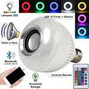 Lâmpada LED com Caixa de Som Bluetooth 12W + Controle Remoto