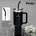 O Copo Térmico Portátil ROMANTIC CROWN 1200ml Inox com Tampa e Canudo