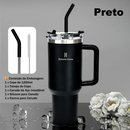 O Copo Térmico Portátil ROMANTIC CROWN 1200ml Inox com Tampa e Canudo