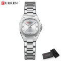 Relógio Feminino Elegante Curren – Aço Inoxidável, Quartz, à Prova d’Água