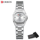 Relógio Feminino Elegante Curren – Aço Inoxidável, Quartz, à Prova d’Água