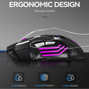 Mouse Gamer com Fio LED RGB USB – Ergonômico e Silencioso para PC e Notebook