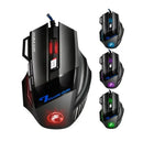 Mouse Gamer com Fio LED RGB USB – Ergonômico e Silencioso para PC e Notebook