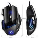 Mouse Gamer com Fio LED RGB USB – Ergonômico e Silencioso para PC e Notebook