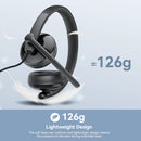 Headset com Fio USB EMEET Wired Headset com Microfone – Cancelamento de Ruído ENC para Escritório