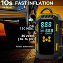 Mini Compressor + Auxiliar de Partida 2 em 1 12V – Potência e Segurança em Qualquer Situação!