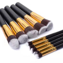 O Kit Profissional com 10 Pincéis Kabuki para Maquiagem e Contorno