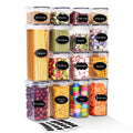 Kit de Potes Herméticos para Armazenamento de Alimentos – 15 Peças (200 ml, 1.400 ml, 2.000 ml e 12.800 ml)