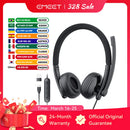 Headset com Fio USB EMEET Wired Headset com Microfone – Cancelamento de Ruído ENC para Escritório