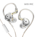 Fone de Ouvido KZ EDX PRO HiFi Bass In-Ear com Microfone