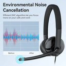 Headset com Fio USB EMEET Wired Headset com Microfone – Cancelamento de Ruído ENC para Escritório